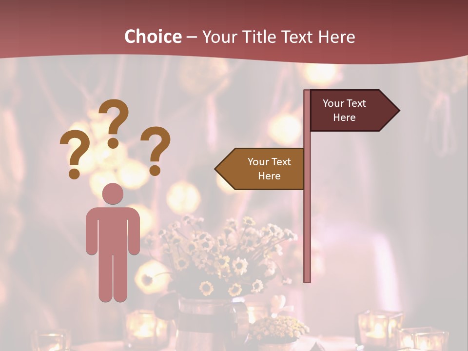 A Table Topped With Candles And A Vase Filled With Flowers PowerPoint Template