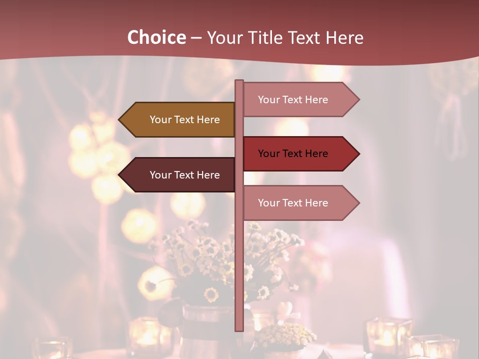 A Table Topped With Candles And A Vase Filled With Flowers PowerPoint Template