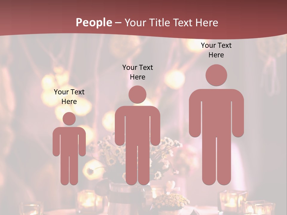 A Table Topped With Candles And A Vase Filled With Flowers PowerPoint Template