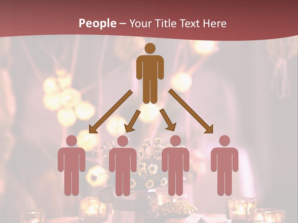 A Table Topped With Candles And A Vase Filled With Flowers PowerPoint Template