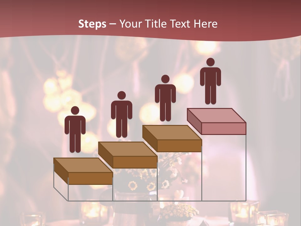 A Table Topped With Candles And A Vase Filled With Flowers PowerPoint Template