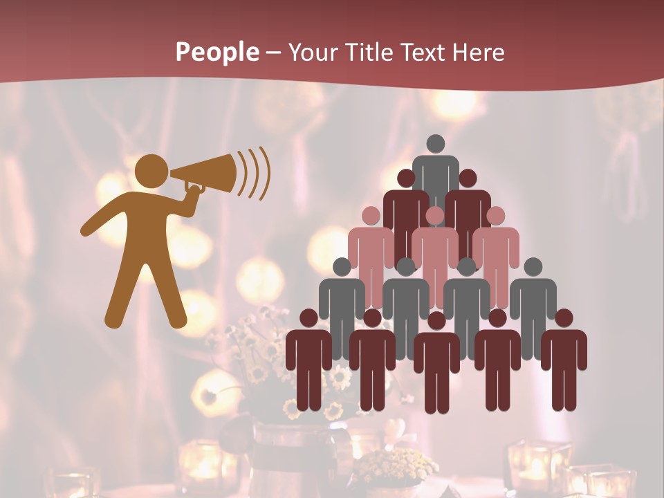 A Table Topped With Candles And A Vase Filled With Flowers PowerPoint Template