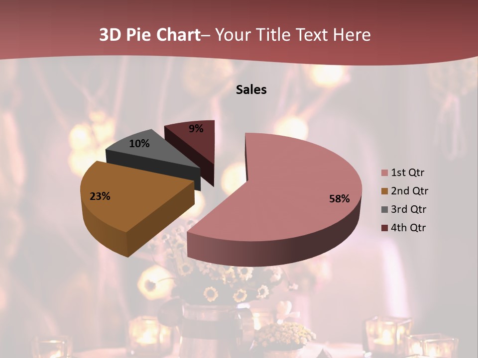 A Table Topped With Candles And A Vase Filled With Flowers PowerPoint Template
