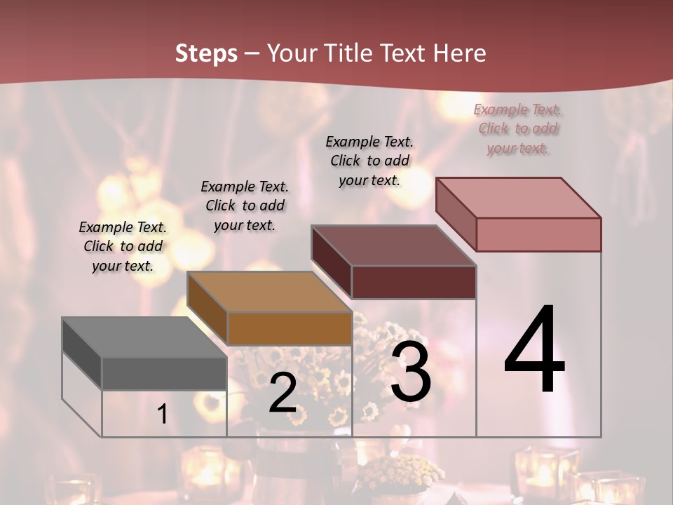 A Table Topped With Candles And A Vase Filled With Flowers PowerPoint Template