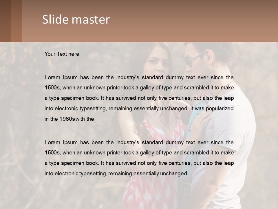 A Man And A Woman Standing Next To Each Other PowerPoint Template