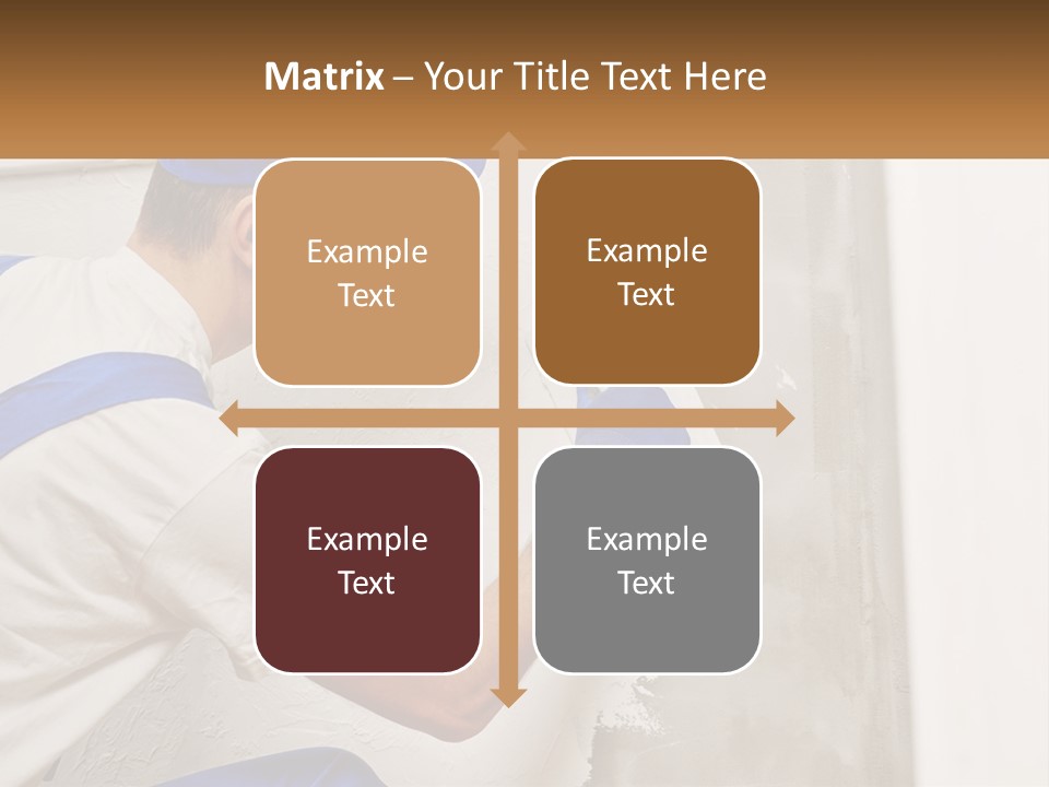 A Man In A Blue Hat And Blue Gloves Painting A Wall PowerPoint Template