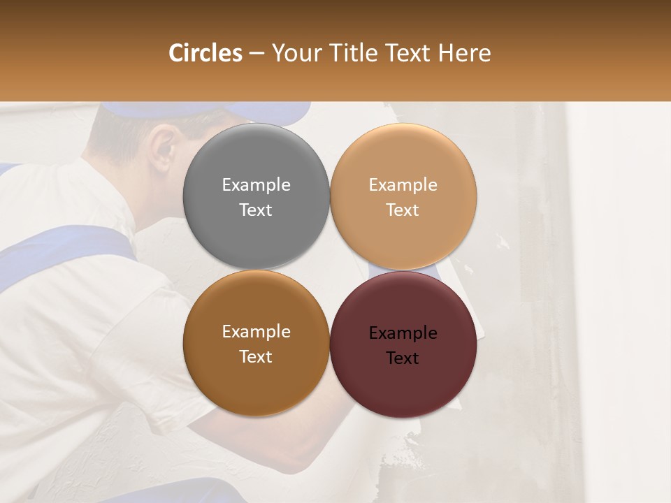 A Man In A Blue Hat And Blue Gloves Painting A Wall PowerPoint Template