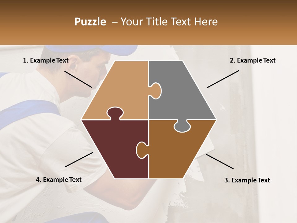 A Man In A Blue Hat And Blue Gloves Painting A Wall PowerPoint Template