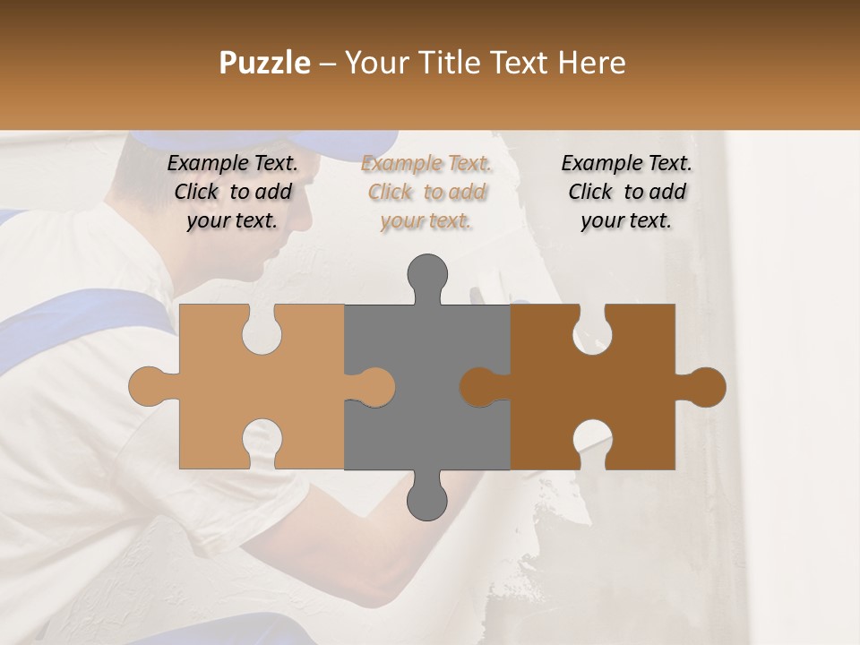 A Man In A Blue Hat And Blue Gloves Painting A Wall PowerPoint Template