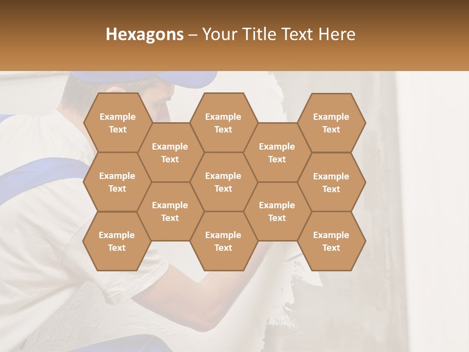 A Man In A Blue Hat And Blue Gloves Painting A Wall PowerPoint Template