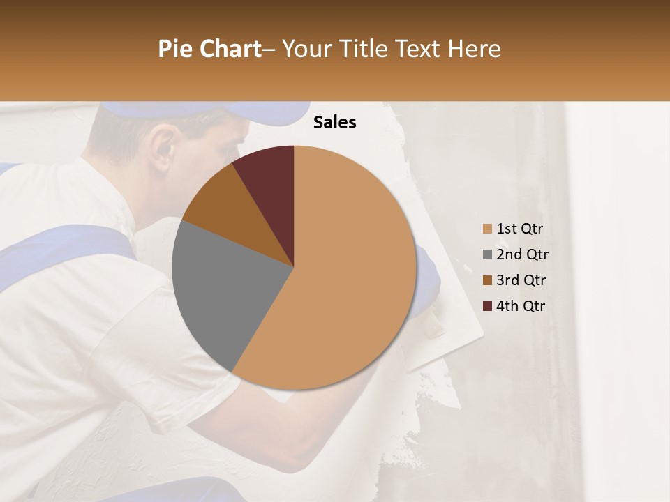 A Man In A Blue Hat And Blue Gloves Painting A Wall PowerPoint Template