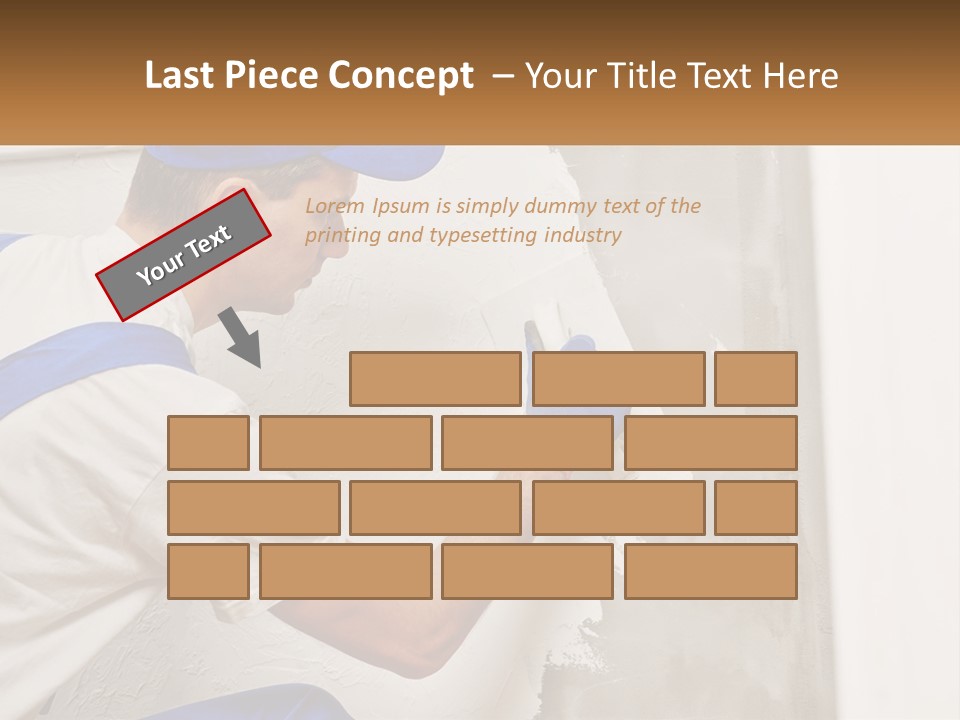 A Man In A Blue Hat And Blue Gloves Painting A Wall PowerPoint Template