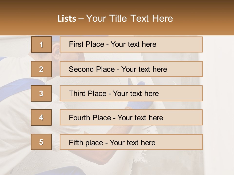 A Man In A Blue Hat And Blue Gloves Painting A Wall PowerPoint Template