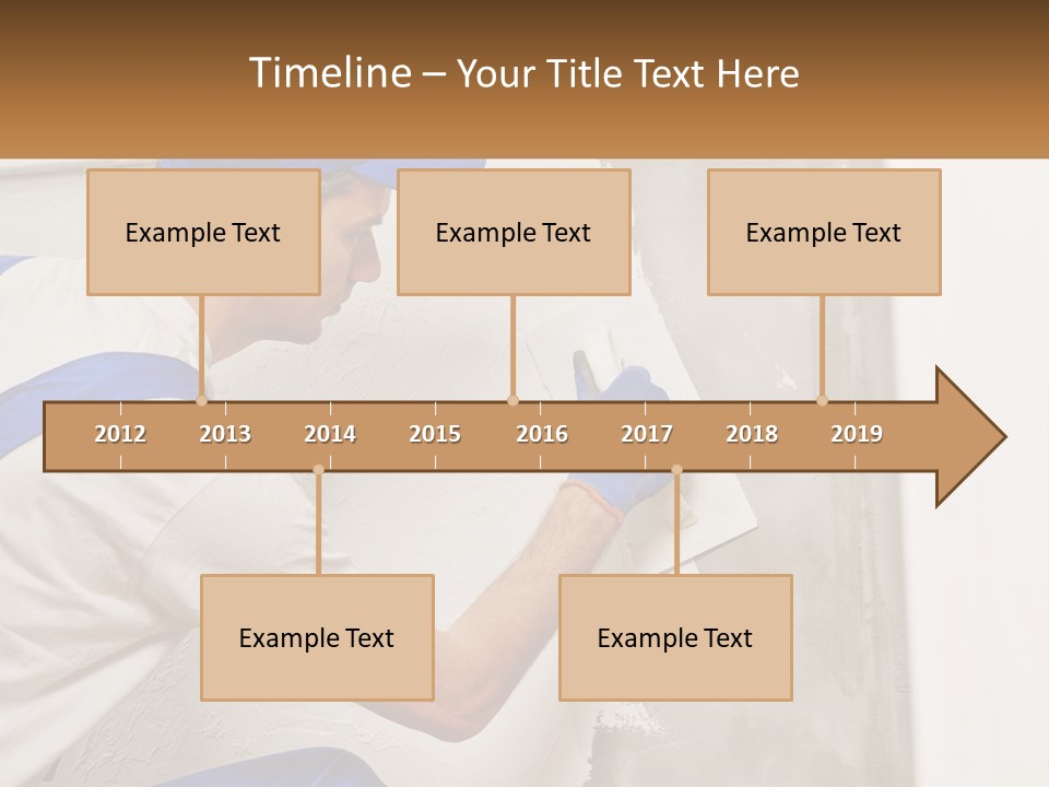 A Man In A Blue Hat And Blue Gloves Painting A Wall PowerPoint Template