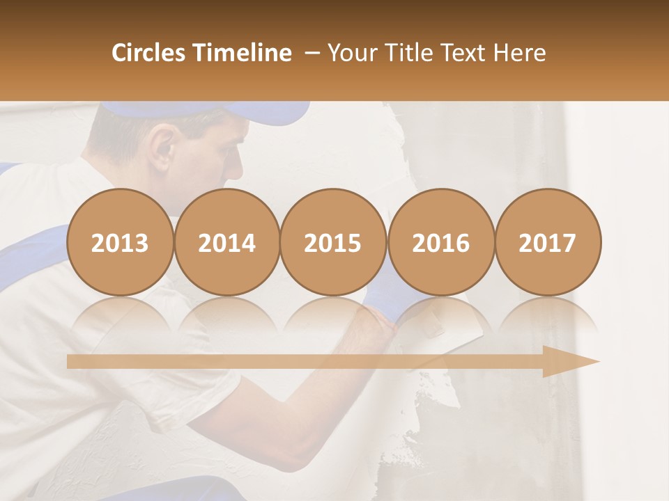 A Man In A Blue Hat And Blue Gloves Painting A Wall PowerPoint Template