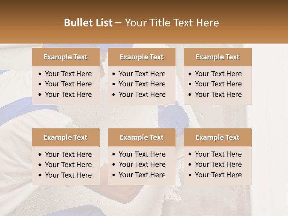 A Man In A Blue Hat And Blue Gloves Painting A Wall PowerPoint Template