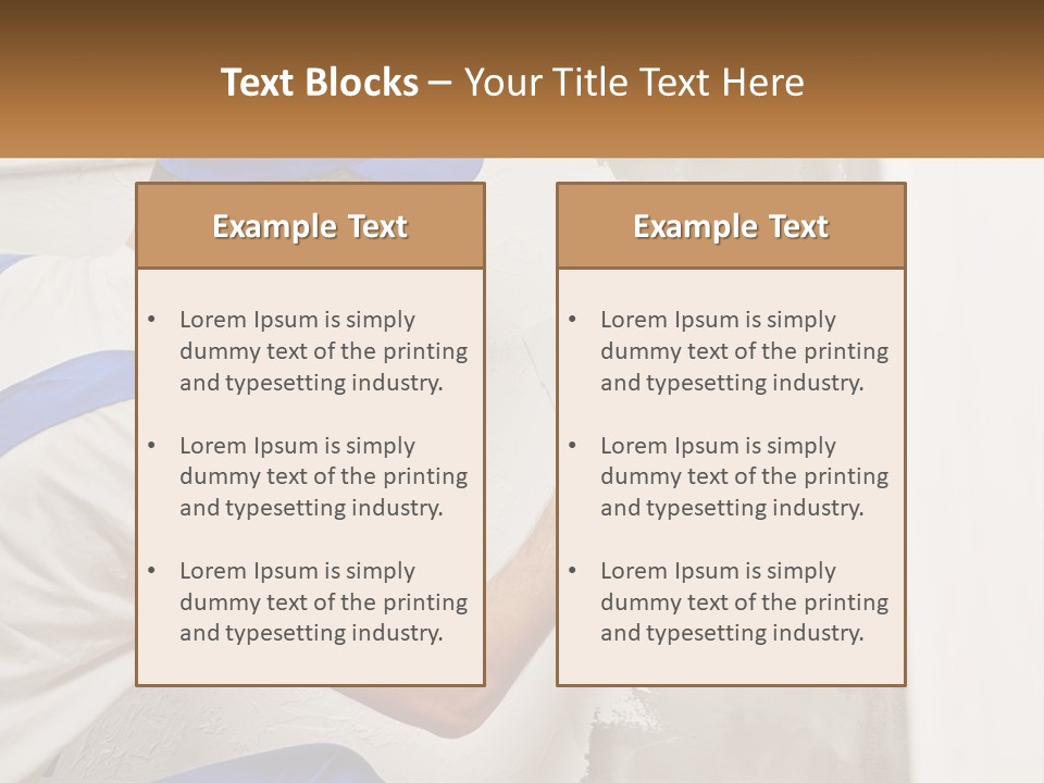 A Man In A Blue Hat And Blue Gloves Painting A Wall PowerPoint Template