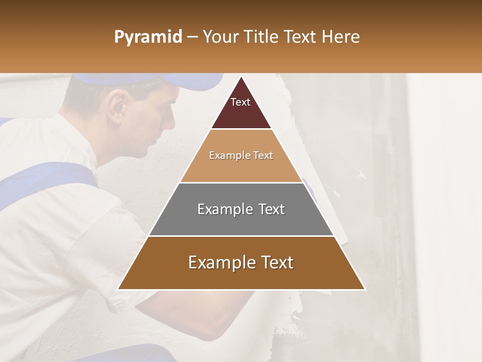 A Man In A Blue Hat And Blue Gloves Painting A Wall PowerPoint Template