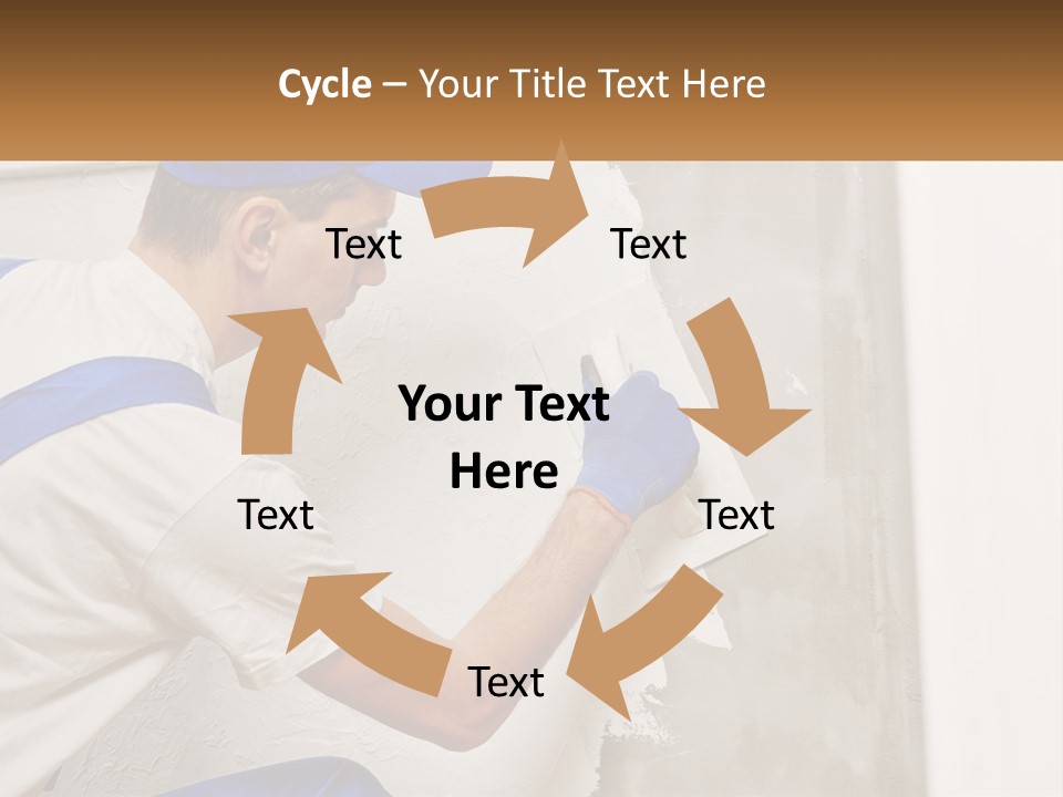 A Man In A Blue Hat And Blue Gloves Painting A Wall PowerPoint Template