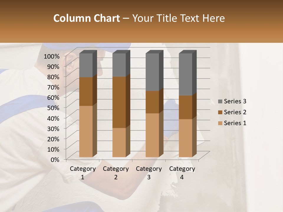 A Man In A Blue Hat And Blue Gloves Painting A Wall PowerPoint Template