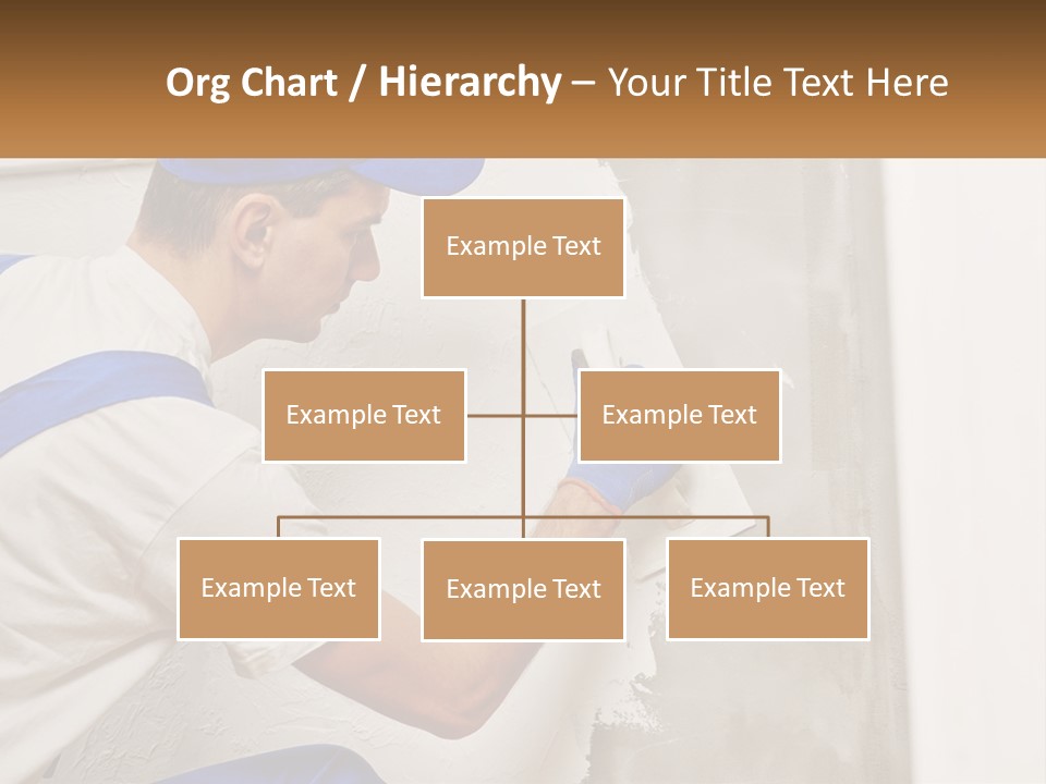 A Man In A Blue Hat And Blue Gloves Painting A Wall PowerPoint Template