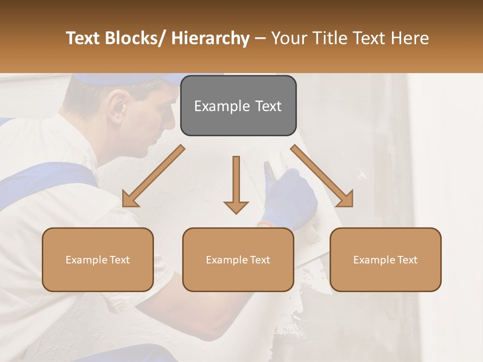 A Man In A Blue Hat And Blue Gloves Painting A Wall PowerPoint Template