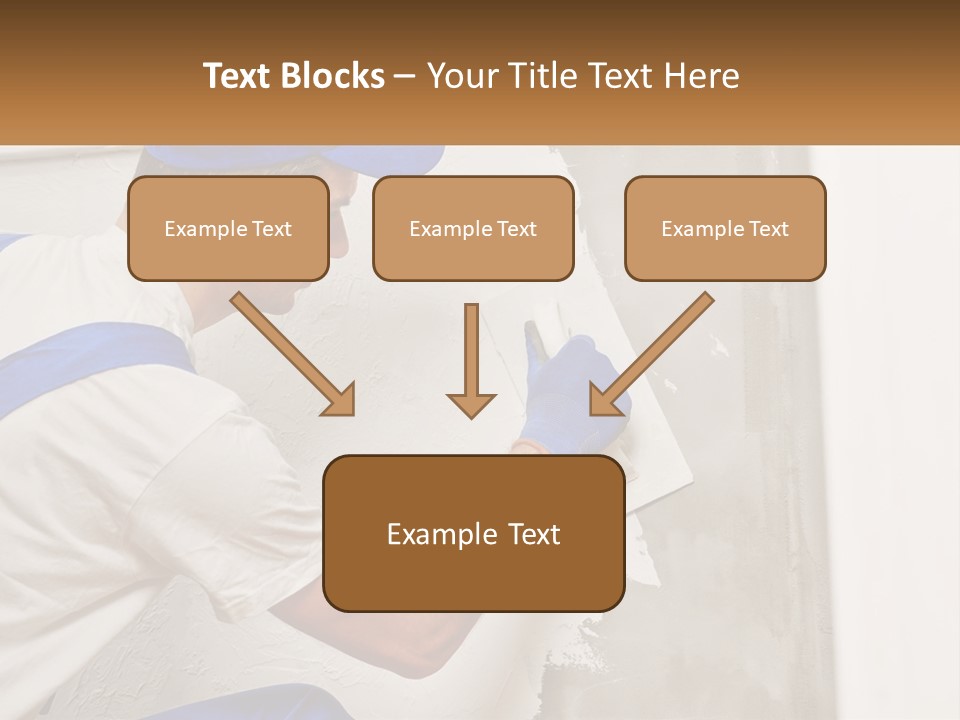 A Man In A Blue Hat And Blue Gloves Painting A Wall PowerPoint Template