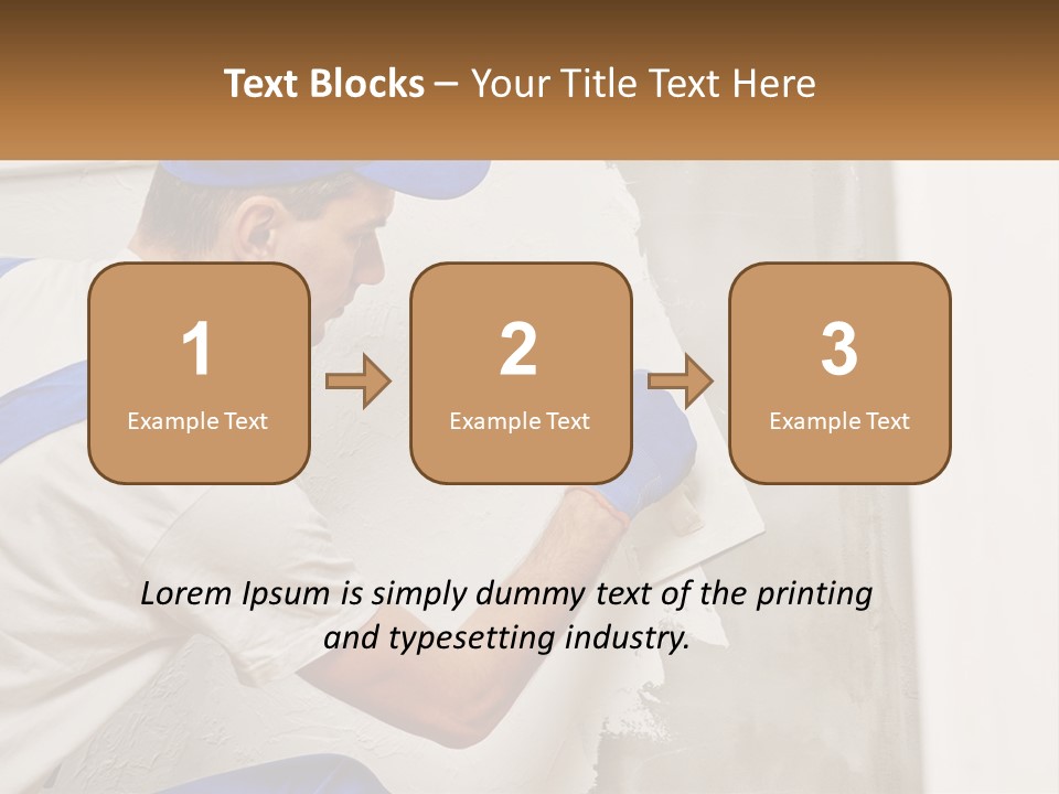 A Man In A Blue Hat And Blue Gloves Painting A Wall PowerPoint Template