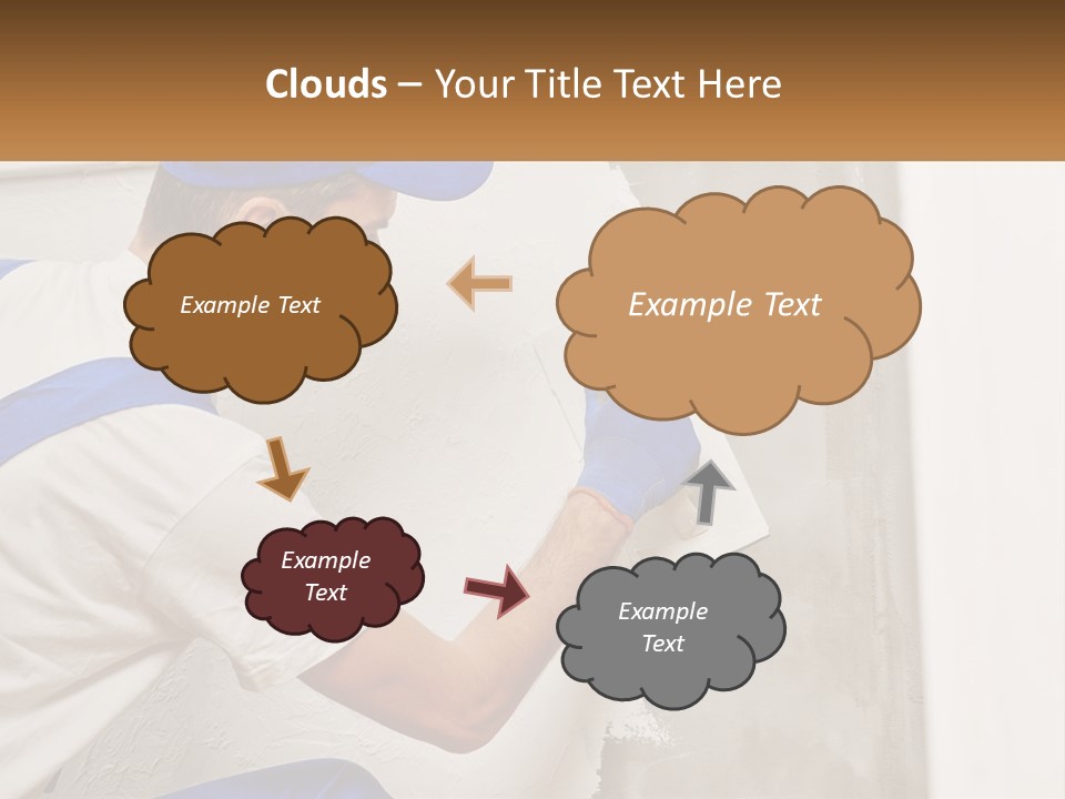 A Man In A Blue Hat And Blue Gloves Painting A Wall PowerPoint Template