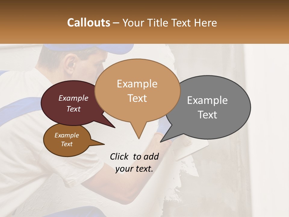 A Man In A Blue Hat And Blue Gloves Painting A Wall PowerPoint Template