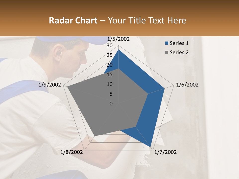 A Man In A Blue Hat And Blue Gloves Painting A Wall PowerPoint Template