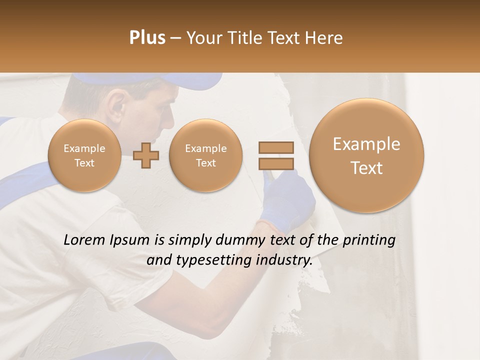 A Man In A Blue Hat And Blue Gloves Painting A Wall PowerPoint Template