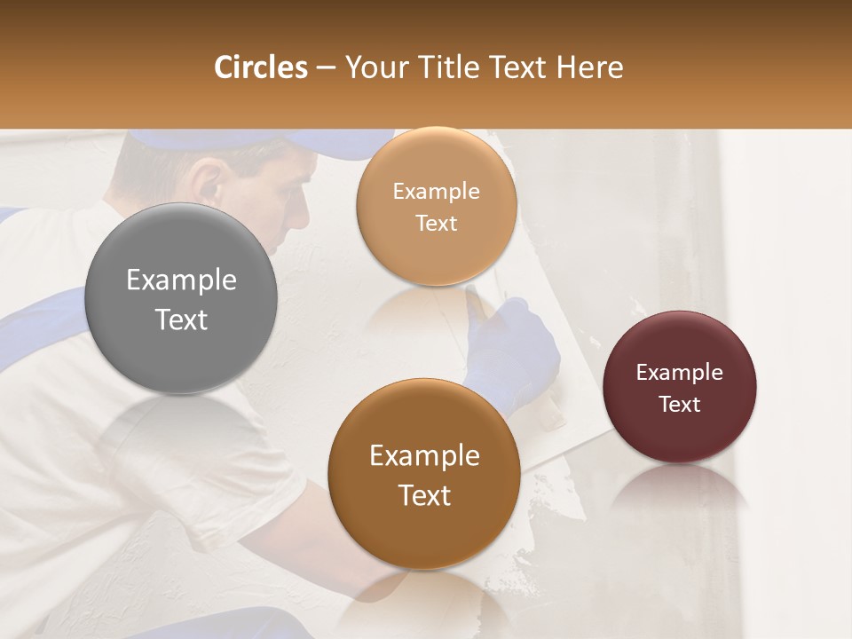 A Man In A Blue Hat And Blue Gloves Painting A Wall PowerPoint Template