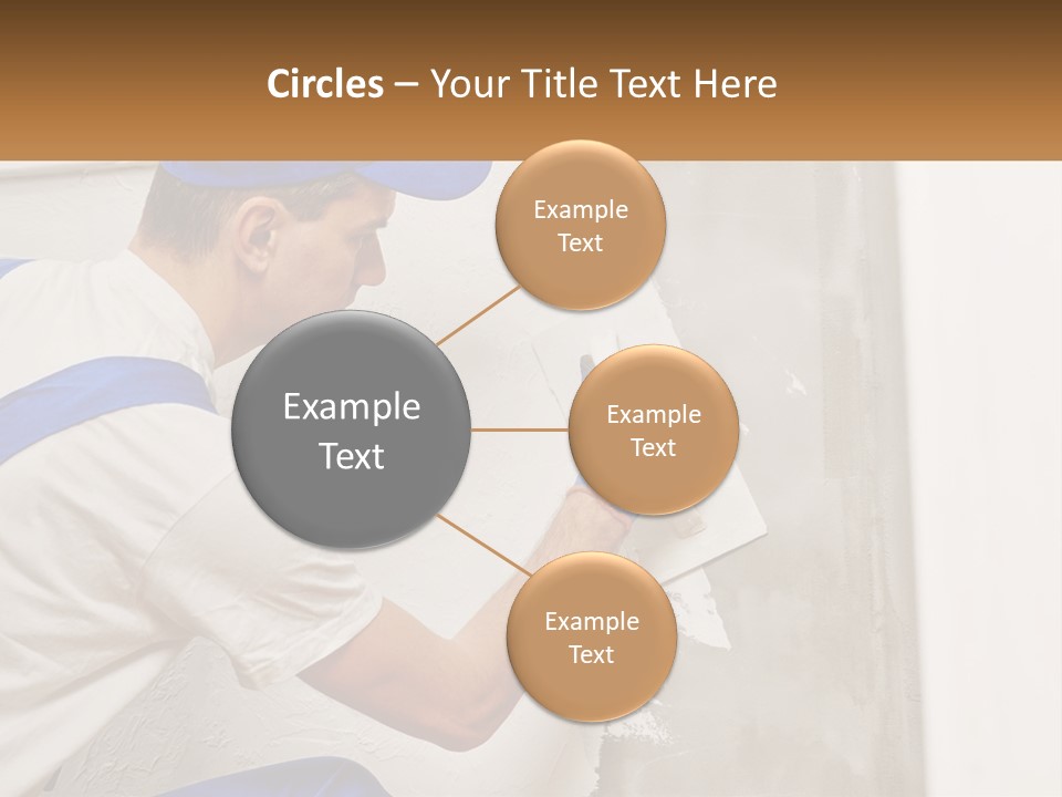 A Man In A Blue Hat And Blue Gloves Painting A Wall PowerPoint Template