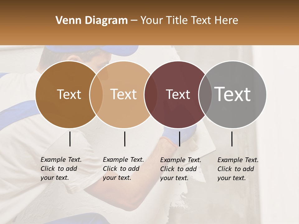 A Man In A Blue Hat And Blue Gloves Painting A Wall PowerPoint Template