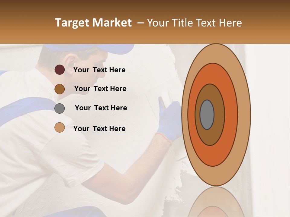 A Man In A Blue Hat And Blue Gloves Painting A Wall PowerPoint Template