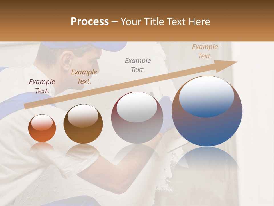 A Man In A Blue Hat And Blue Gloves Painting A Wall PowerPoint Template