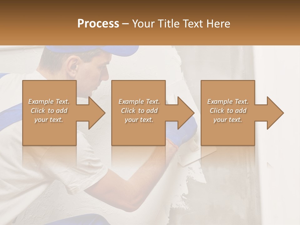 A Man In A Blue Hat And Blue Gloves Painting A Wall PowerPoint Template