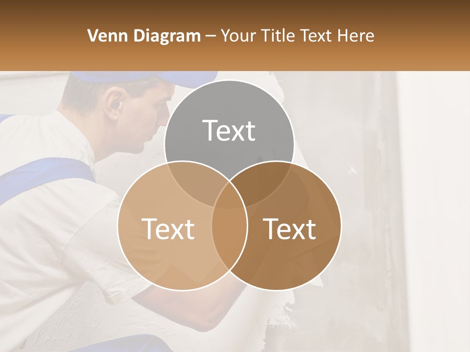 A Man In A Blue Hat And Blue Gloves Painting A Wall PowerPoint Template