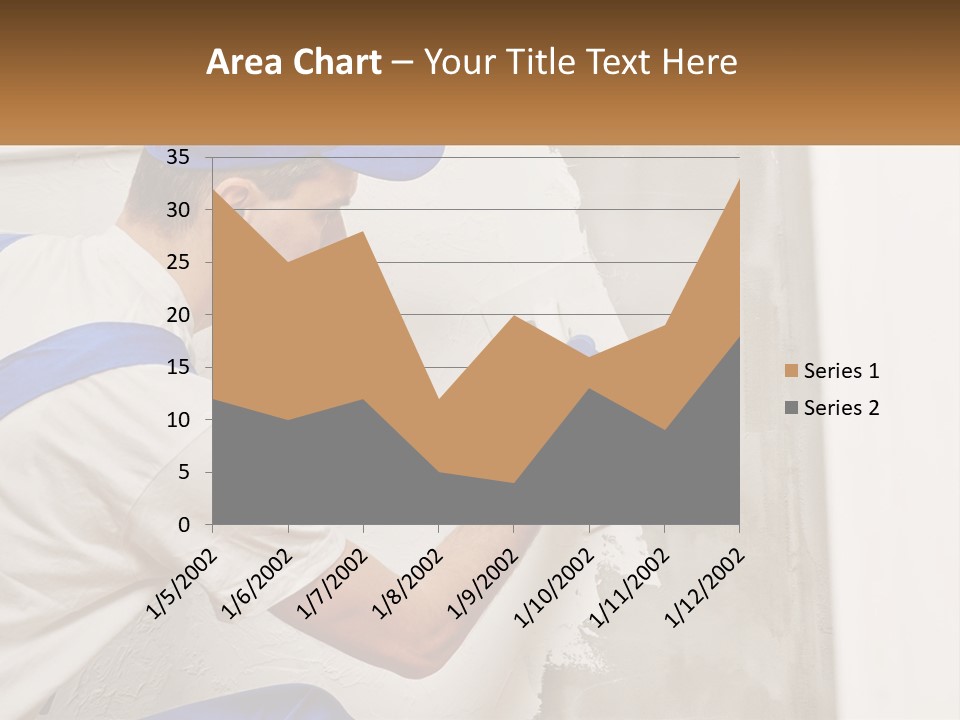 A Man In A Blue Hat And Blue Gloves Painting A Wall PowerPoint Template