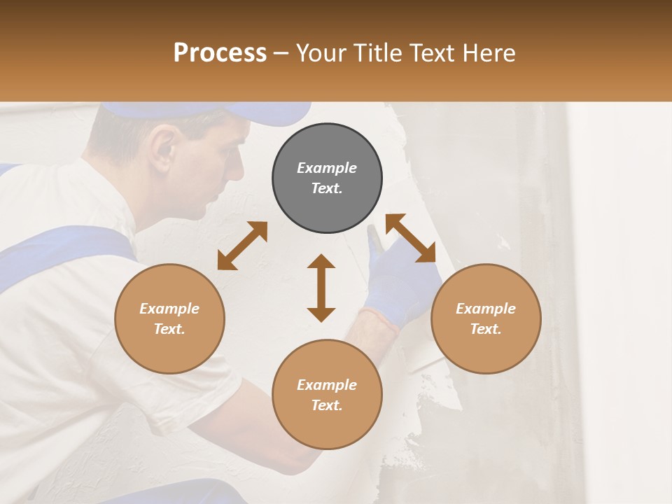 A Man In A Blue Hat And Blue Gloves Painting A Wall PowerPoint Template