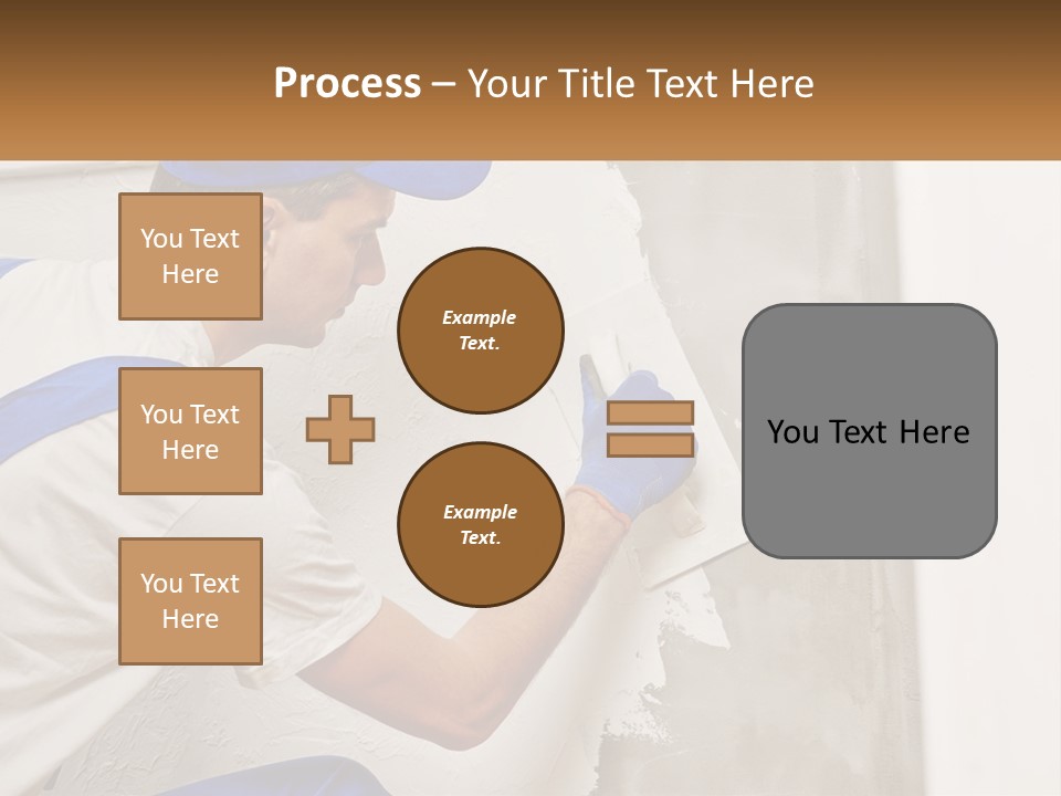 A Man In A Blue Hat And Blue Gloves Painting A Wall PowerPoint Template