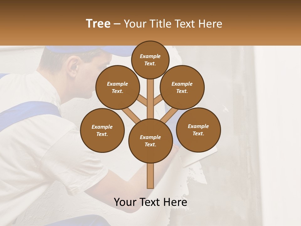 A Man In A Blue Hat And Blue Gloves Painting A Wall PowerPoint Template