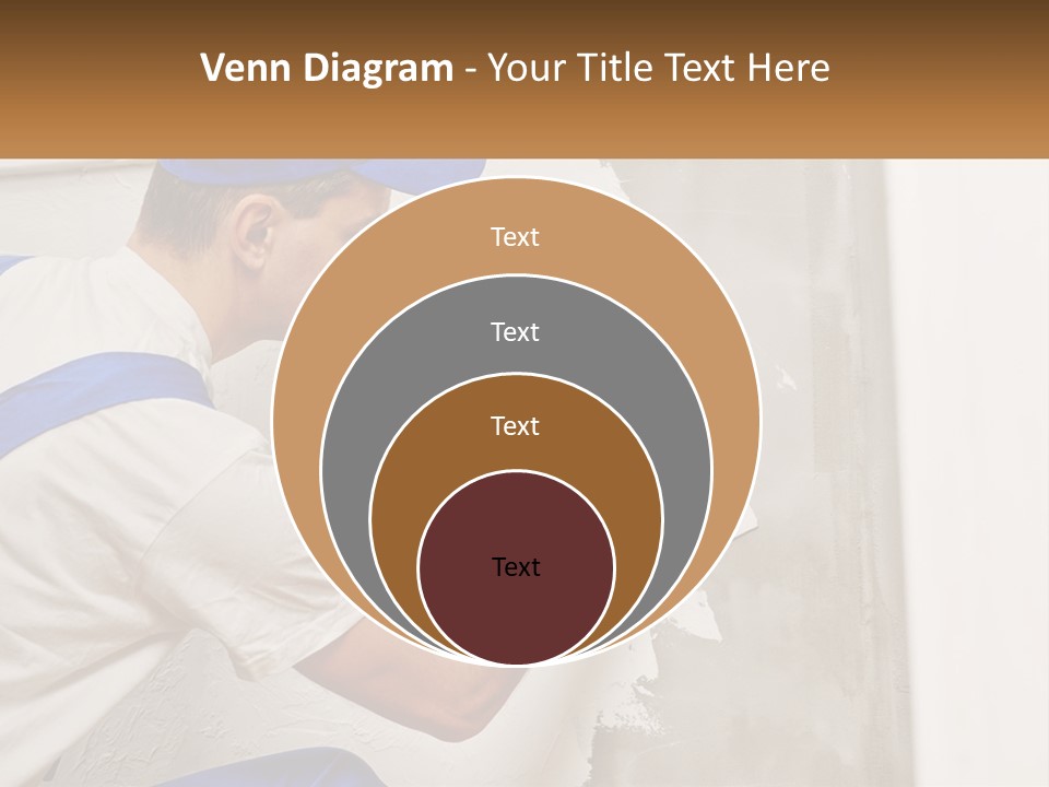 A Man In A Blue Hat And Blue Gloves Painting A Wall PowerPoint Template