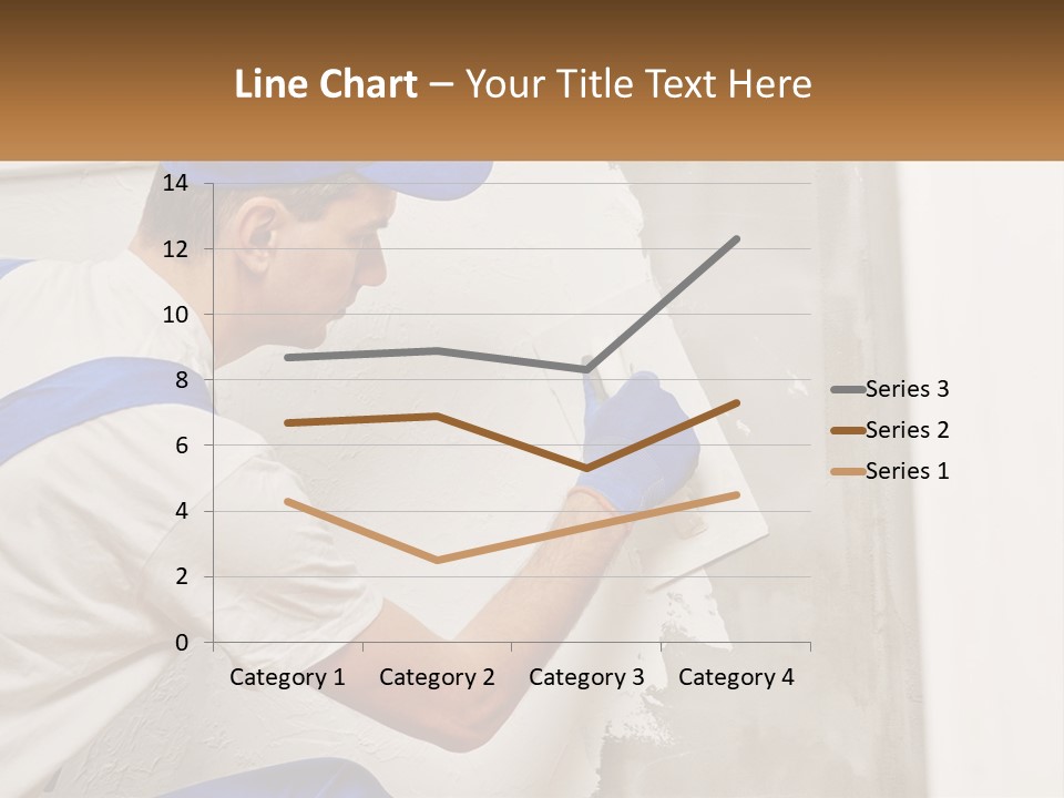 A Man In A Blue Hat And Blue Gloves Painting A Wall PowerPoint Template