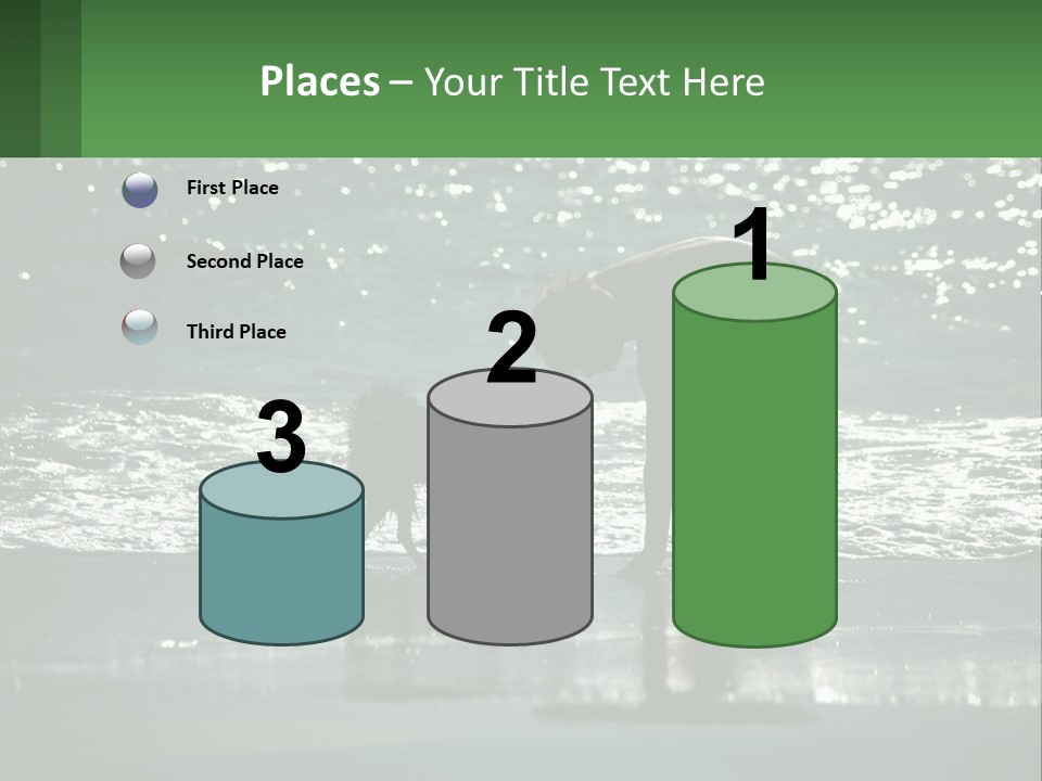 A Person And A Dog On A Beach PowerPoint Template