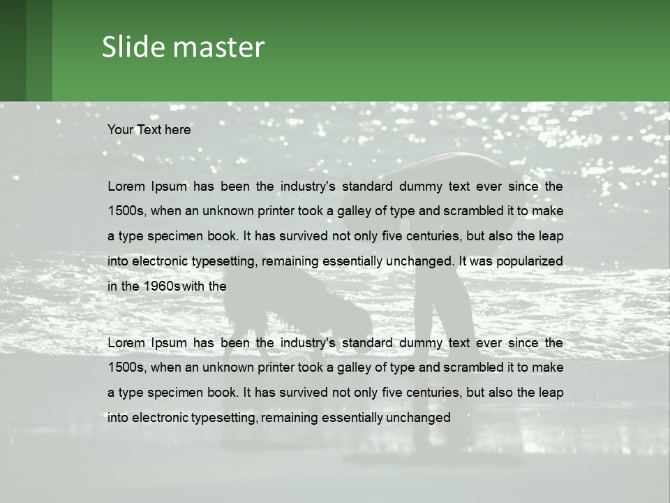 A Person And A Dog On A Beach PowerPoint Template