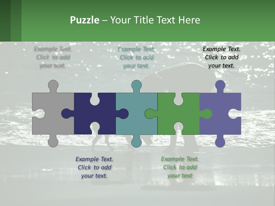 A Person And A Dog On A Beach PowerPoint Template