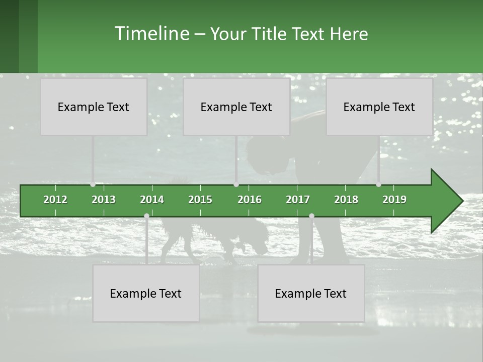 A Person And A Dog On A Beach PowerPoint Template