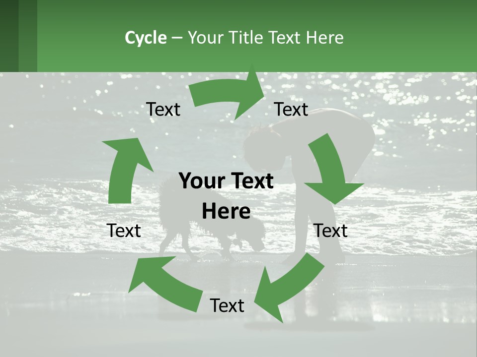 A Person And A Dog On A Beach PowerPoint Template